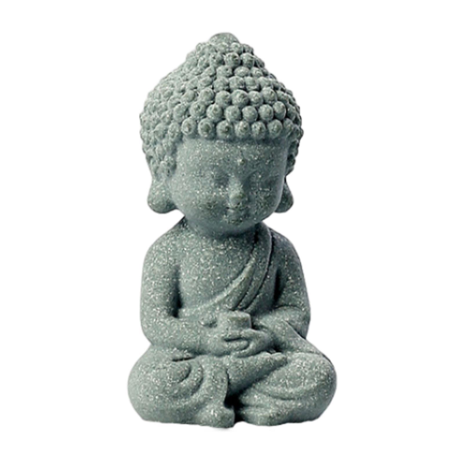 Resin Buddha Statue Miniature Sitting Buddha Statue for Office Hotel Desktop