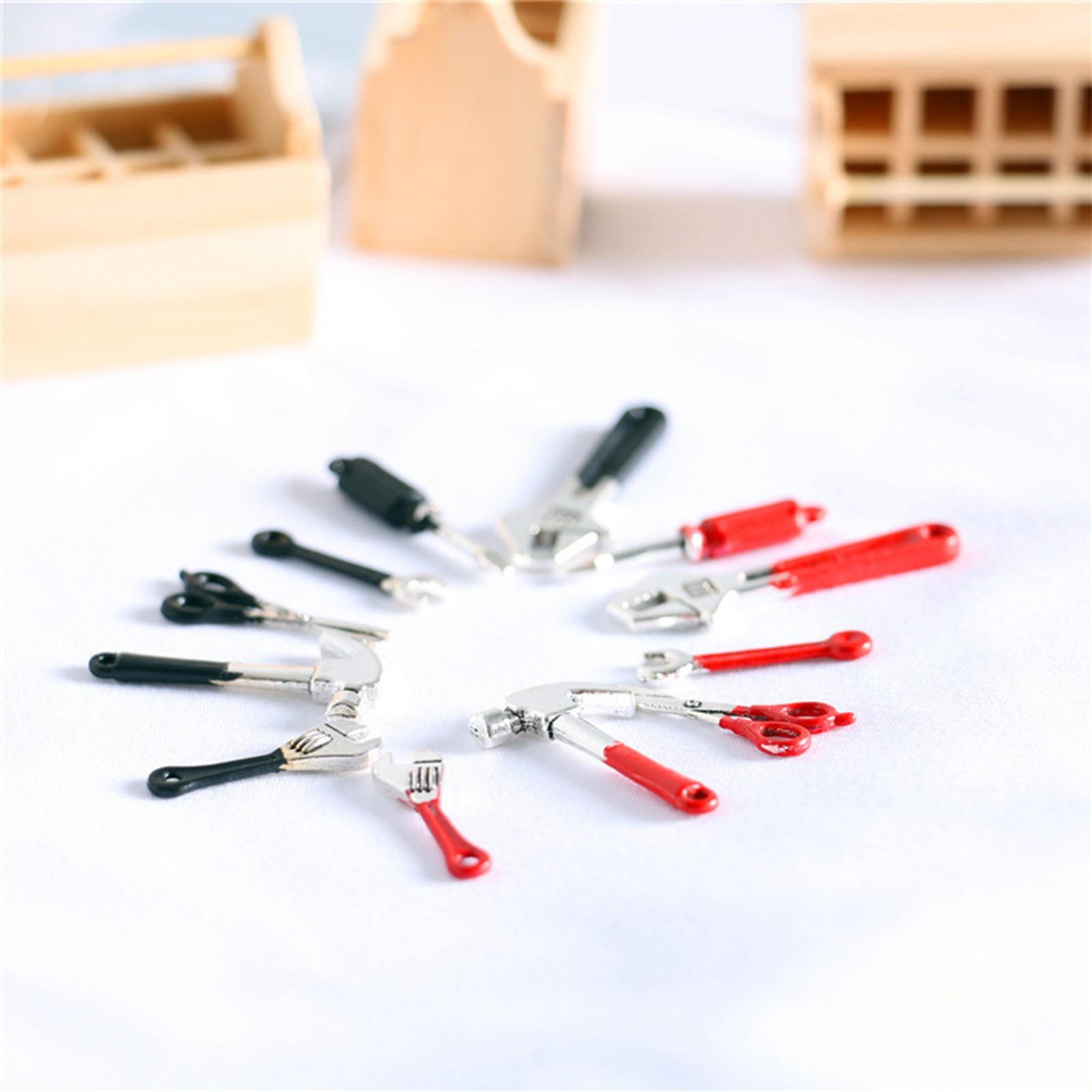 6x Simulation Dollhouse Repair Tools with Storage Case Dollhouse Decor Accessory Model Toys Life Scene 1/12 for Girls Kids Children Gifts