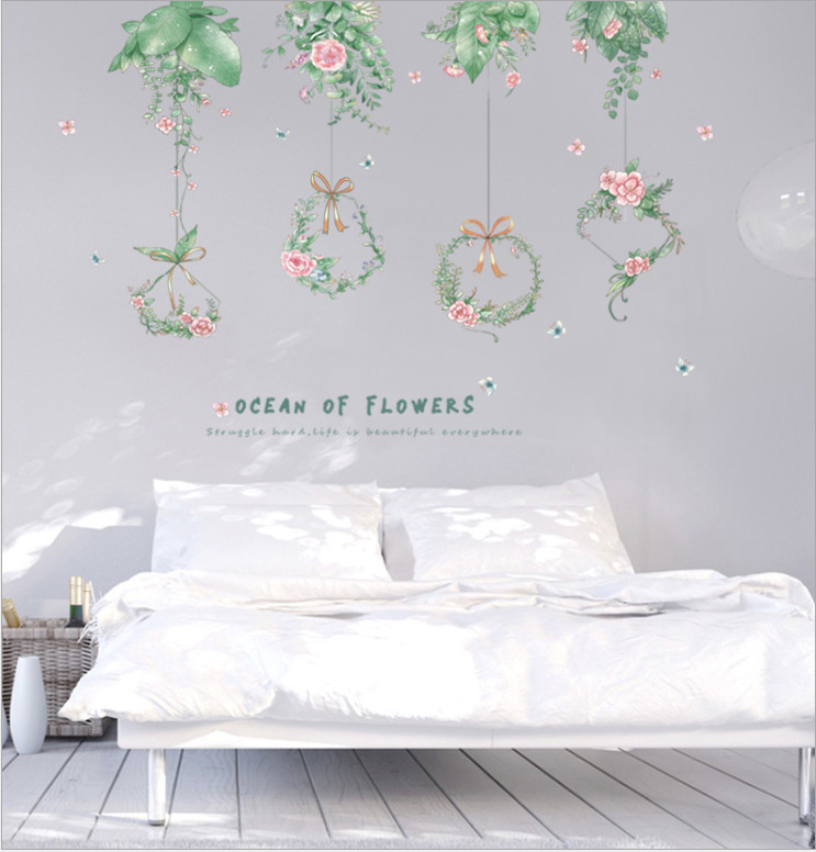 Decal dán tường Giàn hoa - Ocean of flowers trang trí nhà cửa đẹp (86 x 130 cm)