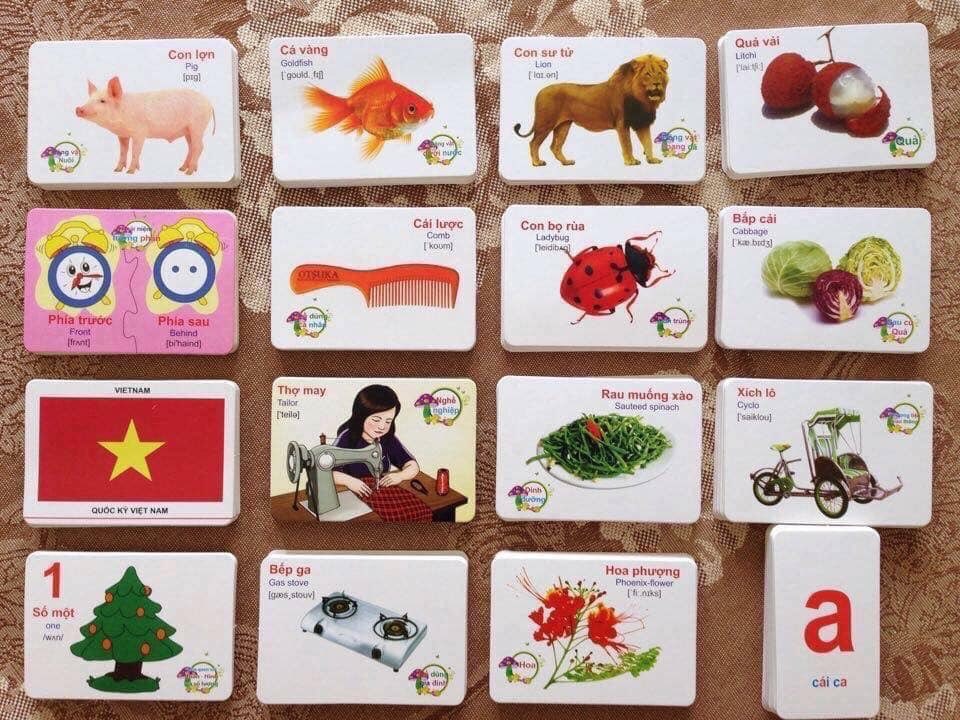 Thẻ Học Thông Minh Flashcard Song Ngữ Cho Bé