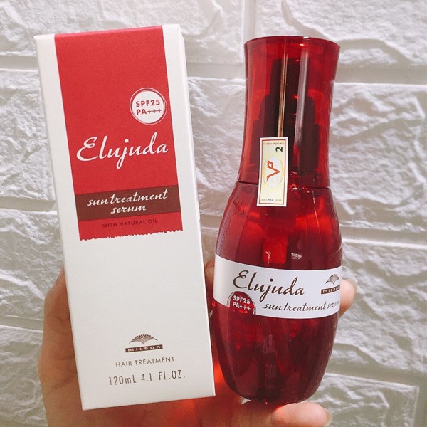 TINH CHẤT CHỐNG NHIỆT MILBON ELUJUDA SUN TREATMENT EMULSION - SERUM SPF25 PA+++ 120ML