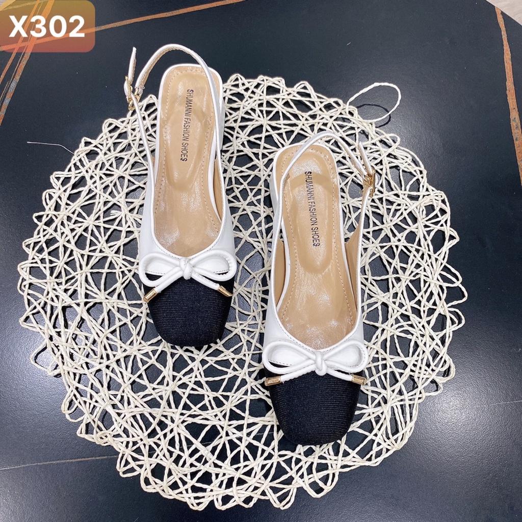 Sandal quai hậu nơ bít mũi hở gót - X302