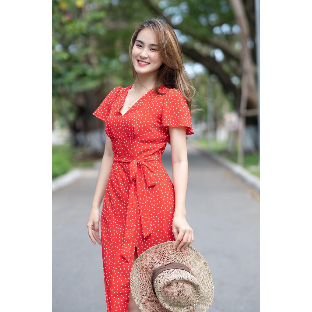 Váy chấm bi nhỏ xẻ tà LaLaLand Dress