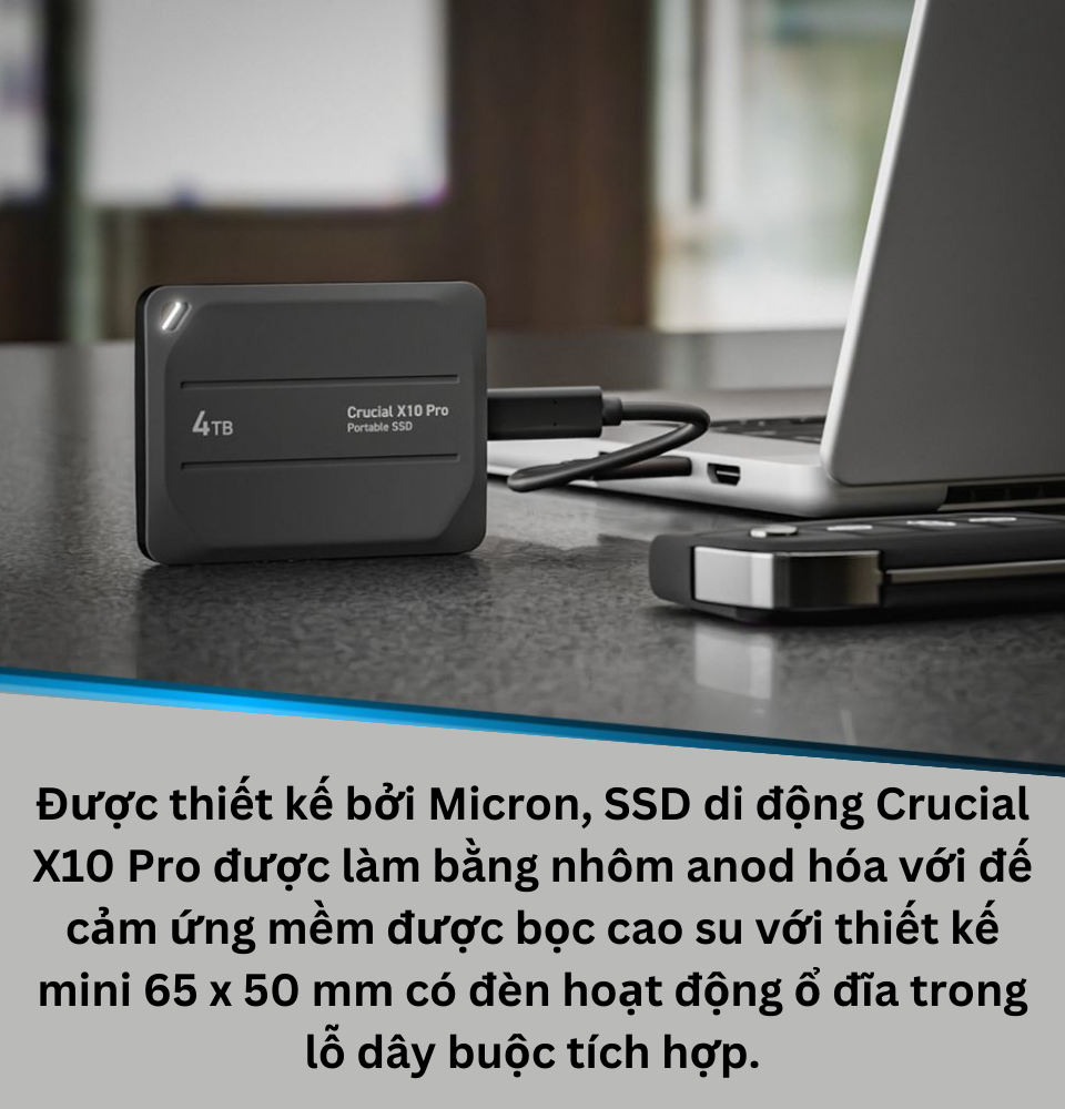 Ổ cứng SSD di động 1TB SSD Crucial X10 Pro USB 3.2 Gen-2 2x2 CT1000X10PROSSD9 - HÀNG CHÍNH HÃNG