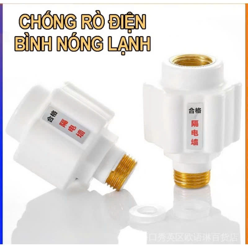 Bộ 2 Van Chống Giật Bình Nóng Lạnh – Ren Đồng Chịu Nhiệt, Chống Rò Điện Hiệu Quả, Loại Tốt