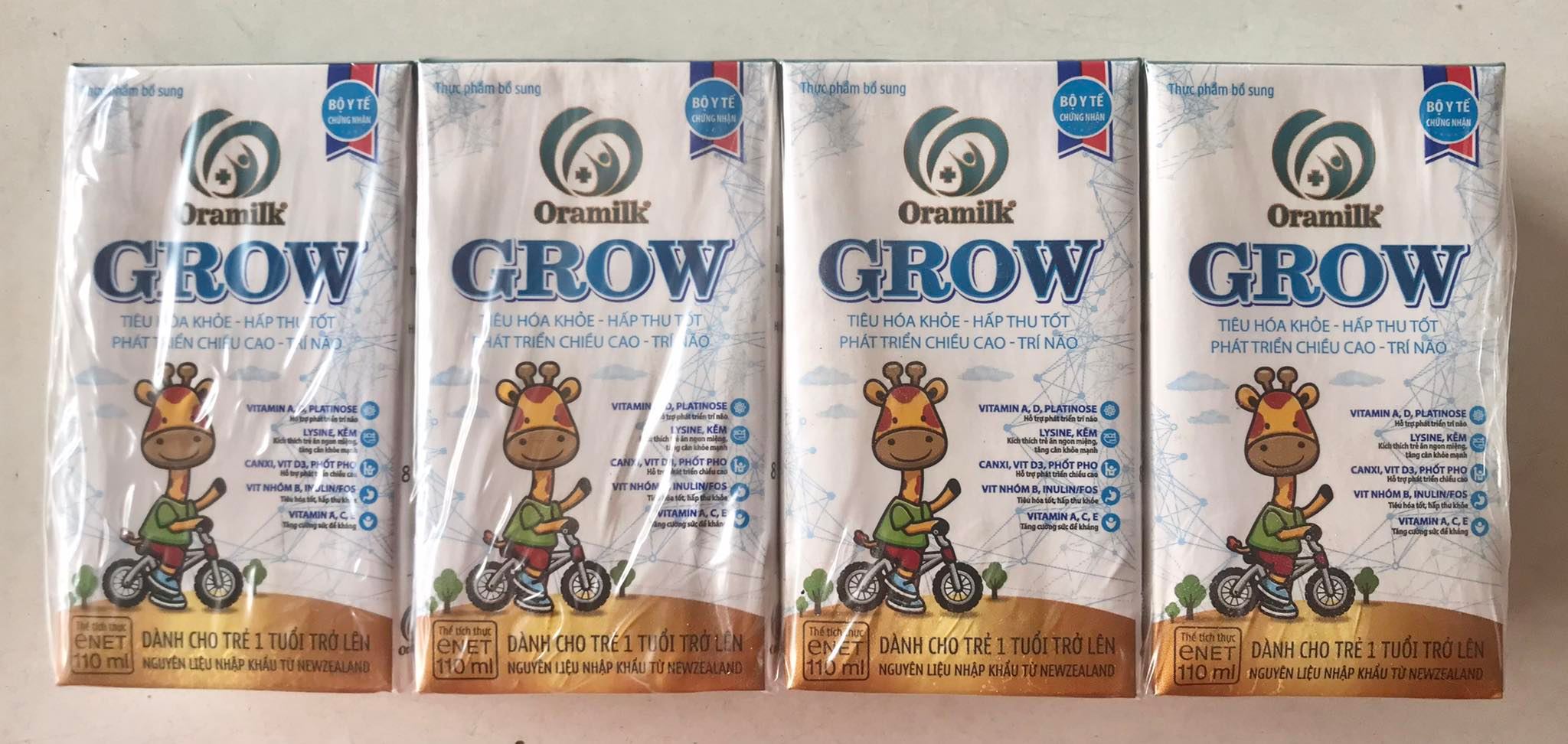 Lốc lẻ sữa pha sẵn Oramilk GROW 110ml - Tiêu hoá khoẻ, hấp thu tốt - Phát triển chiều cao, trí não - Dành cho trẻ trên 1 tuổi