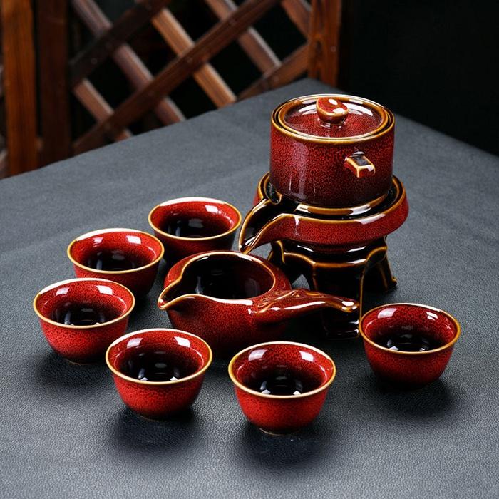 Bộ Ấm Chén Pha Trà Cối Xay Hoài Cổ, Gốm Sứ Cao