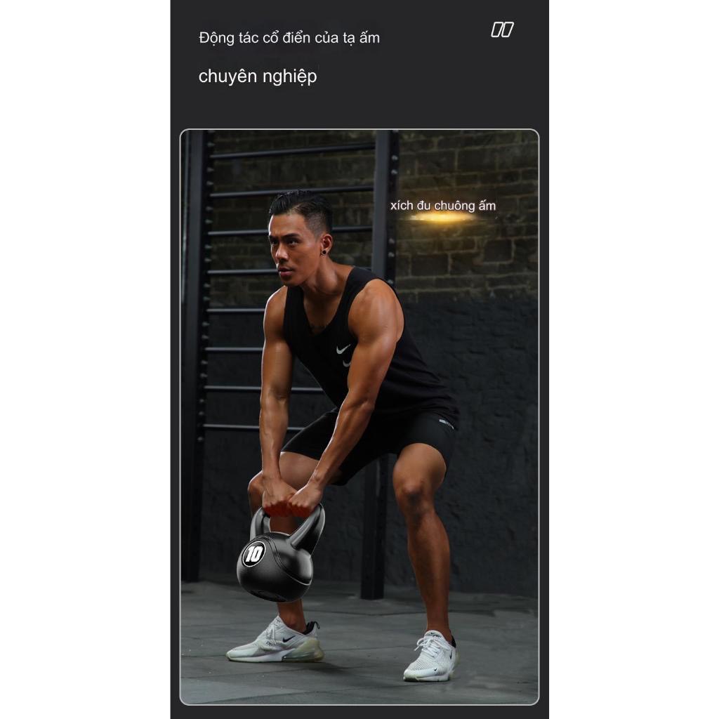 Tạ Bình Vôi tập gym 12kg, Tạ Ấm chất liệu nhựa PE bọc bê tông là dụng cụ lý tưởng cho các buổi luyện tập gym hiệu quả và thuận tiện ngay trong nhà