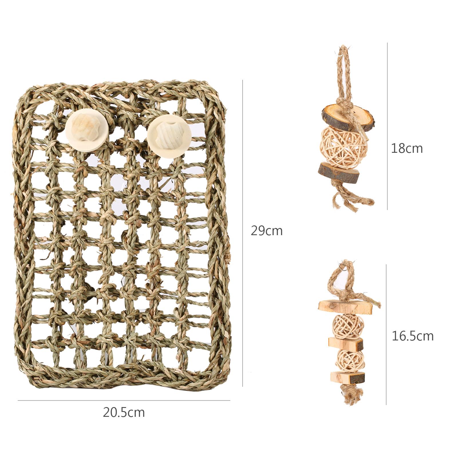 Đồ chơi dành cho thú cưng, làm bằng cỏ và gỗ, không độc hại và an toàn. Thú cưng của bạn có thể nhai, nghiến răng và chống ngán.