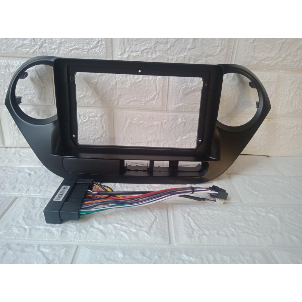 Mặt Dưỡng Xe Hyundai Grand i10 Lắp Màn Hình Android 9 inch - Mặt Dưỡng Kèm Dây nguồn Huyndai i10