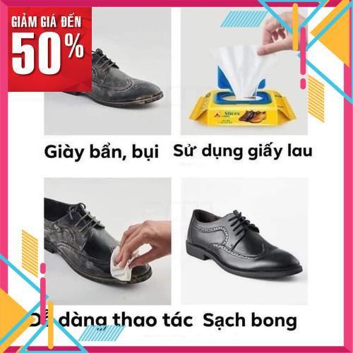 Khăn giấy ướt lau giầy thần thánh đa năng chuyên dụng giày thể thao dép sneaker đồ da tiện lợi hộp 30 tờ