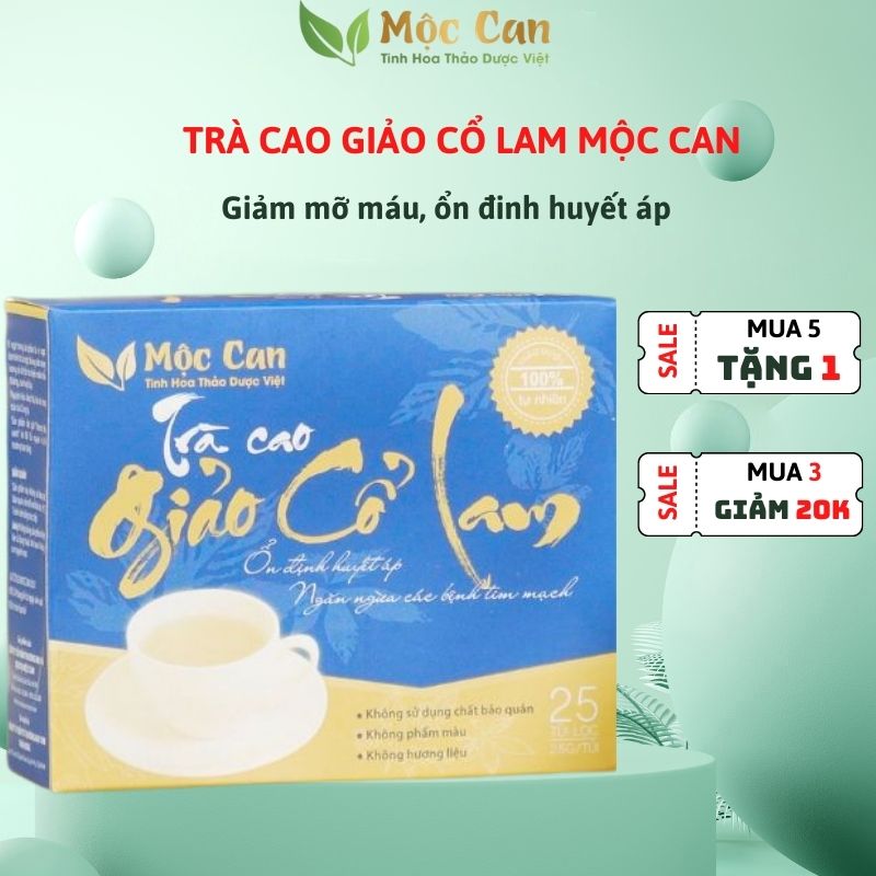 Trà Cao Giảo Cổ Lam Mộc Can túi lọc ổn định huyết áp,ngăn ngừa các bệnh về tim mạch hộp 25 gói