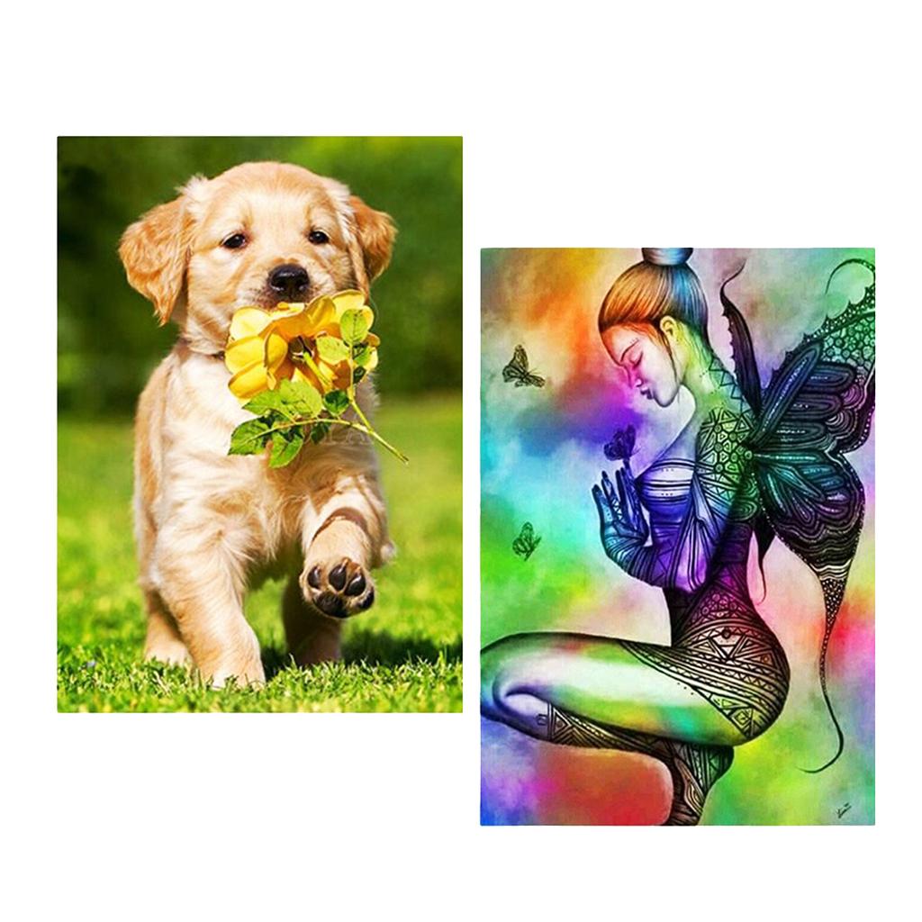 DIY 5D Diamond Painting Embroidery Flower Dog Cross Crafts Stitch Kit Decor