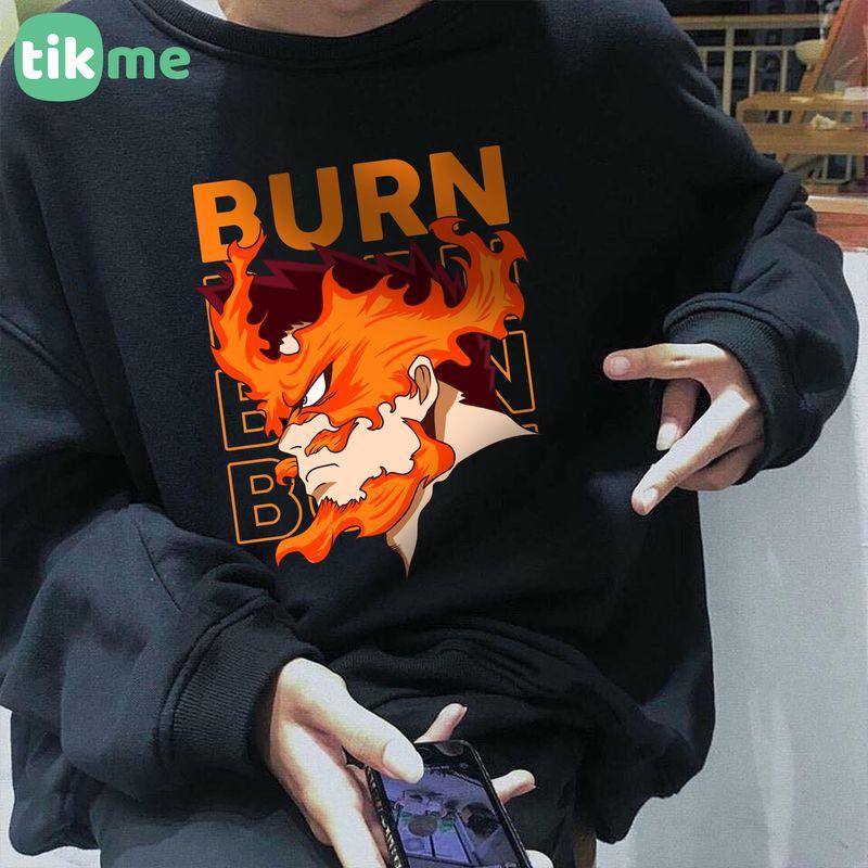 Áo nỉ sweater dáng rộng My Hero Academia Endeavor size XS-2XL