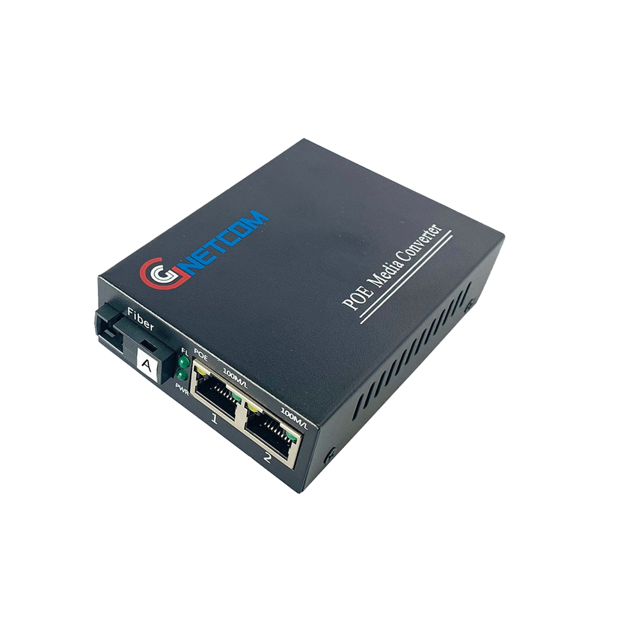 Bộ chuyển đổi quang  điện POE 2xJ45 10/100M kèm cổng  SC 1 sợi GNETCOM GNC-6102FE-25A - Hàng Chính hãng