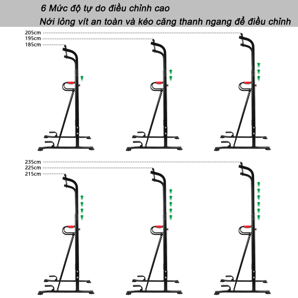 OneTwoFit Xà đơn xà kép Home Fitness Pull up Bar Push Up-Weight có thể điều chỉnh chiều cao OT130