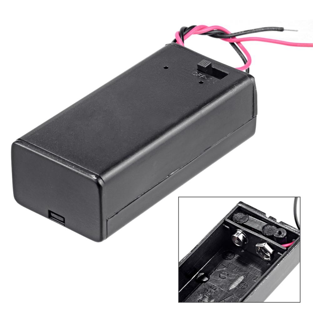 1 Pin 9V Hộp Bảo Quản Có Dây Dẫn Pin 9 Volt Hộp Bật/Tắt Cover Cho 6F22 PP3 Dropshipping