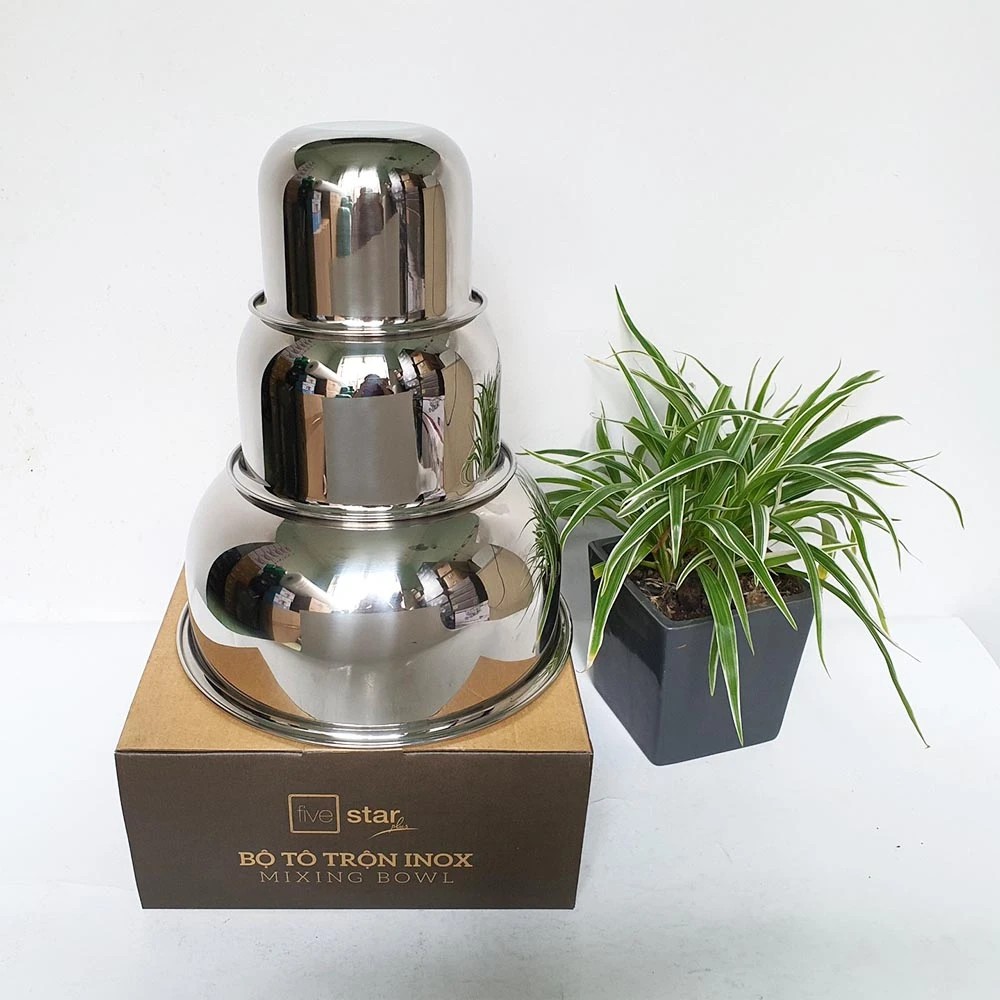 Bộ tô trộn Inox 304 FIVESTAR 3 món xuất Nhật FSTT001