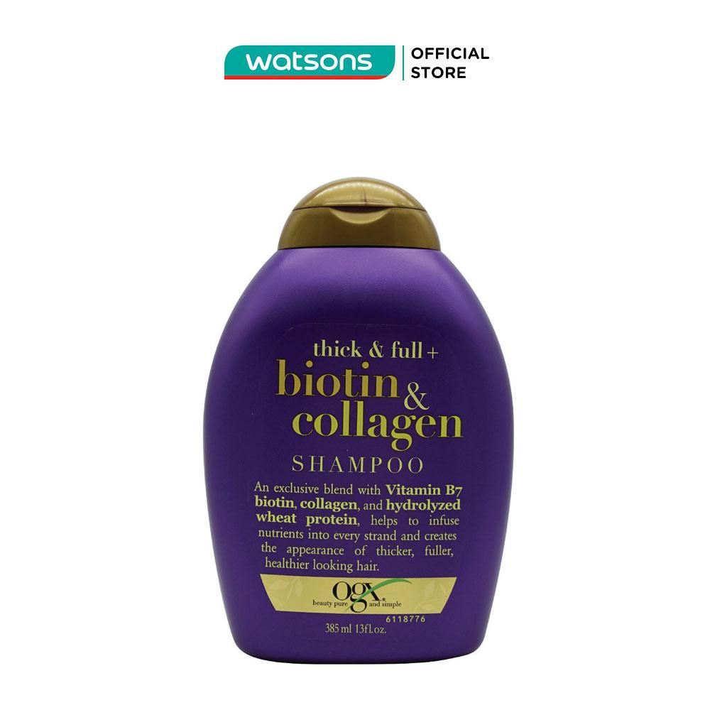 Dầu Gội OGX Thick &amp; Full Bổ Sung Biotin Collagen Cho Tóc 385ml