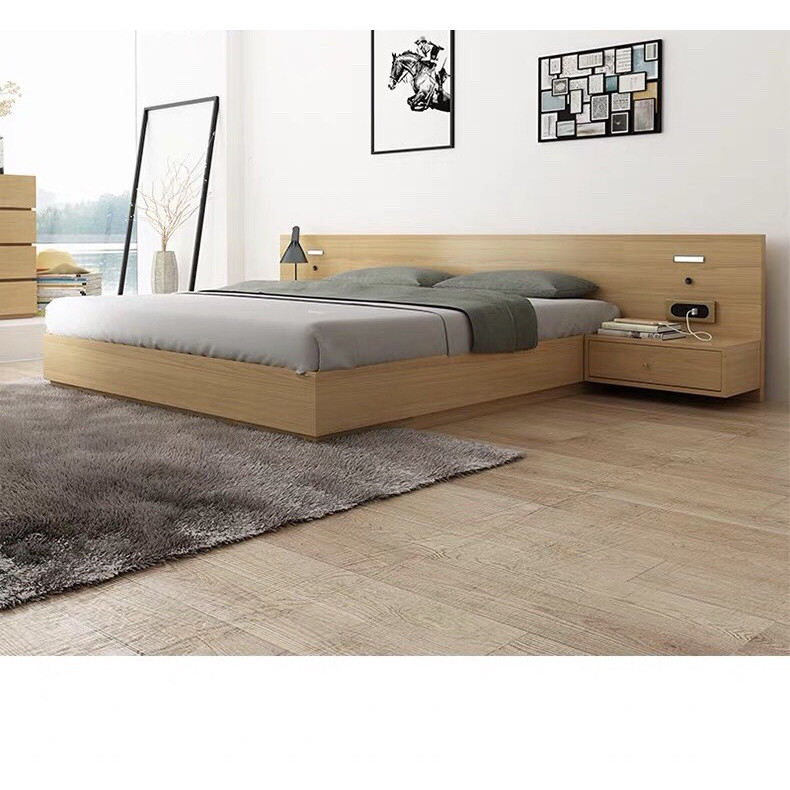 Giường Ngủ Thông Minh Màu Vân Gỗ Sồi - GN-609