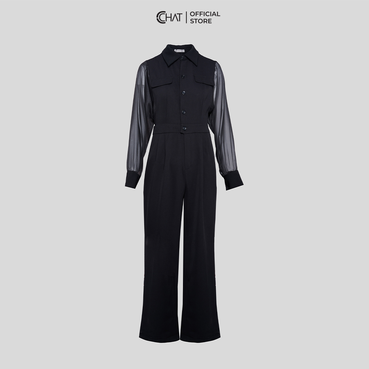 Jumpsuit Nữ Phối Tay Dáng Suông 2 Ly Chất Tuytsi Cao Cấp 62JDS8001ST