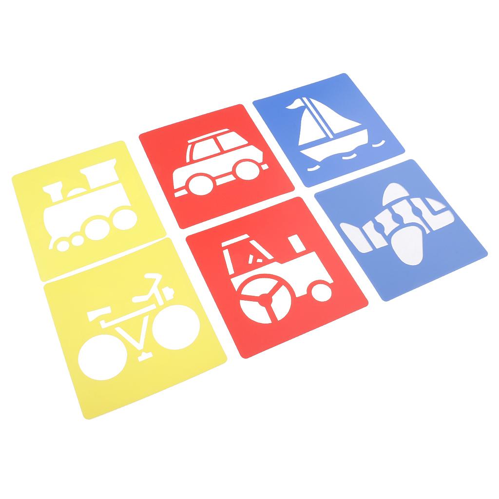 6 Cái/bộ Vẽ Bản Mẫu Stencils Thước Dành Cho Trẻ Em Đồ Trang Trí 14X15 Cm Số 1