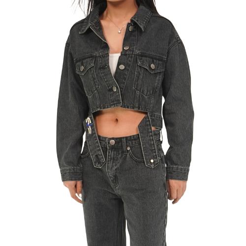 Áo khoác jean A4,  áo khoác bò nữ phong cách, chất liệu cotton 100% chĩnh hãng thương hiệu Samma Jeans - Quần ống suông P14, Quần ống suông P14