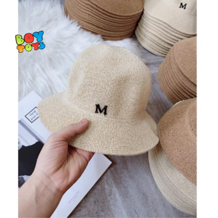 Mũ cói chữ M phong cách Hàn Quốc hàng loại 1 chất đẹp