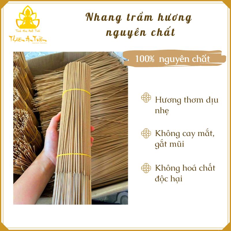 Nhang trầm hương nguyên chất tự nhiên Size 30cm - Hộp 500 gram