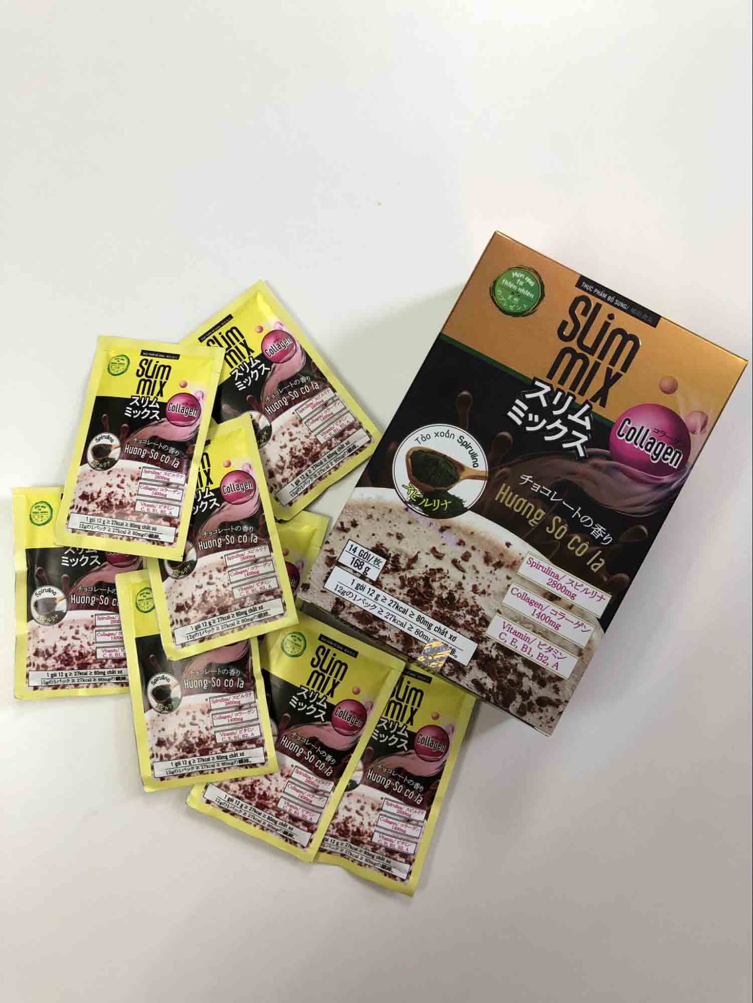 Bột Hỗ Trợ Giảm Cân SLIM MIX dành cho người muốn giảm béo, người đang dùng chế độ giảm béo, công nghệ Nhật Bản - Hộp 20 gói