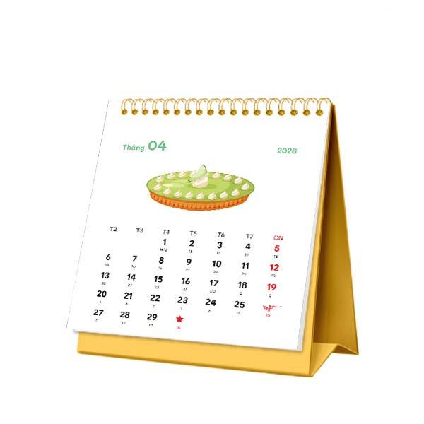 Lịch Bàn Mini - Cake Matcha