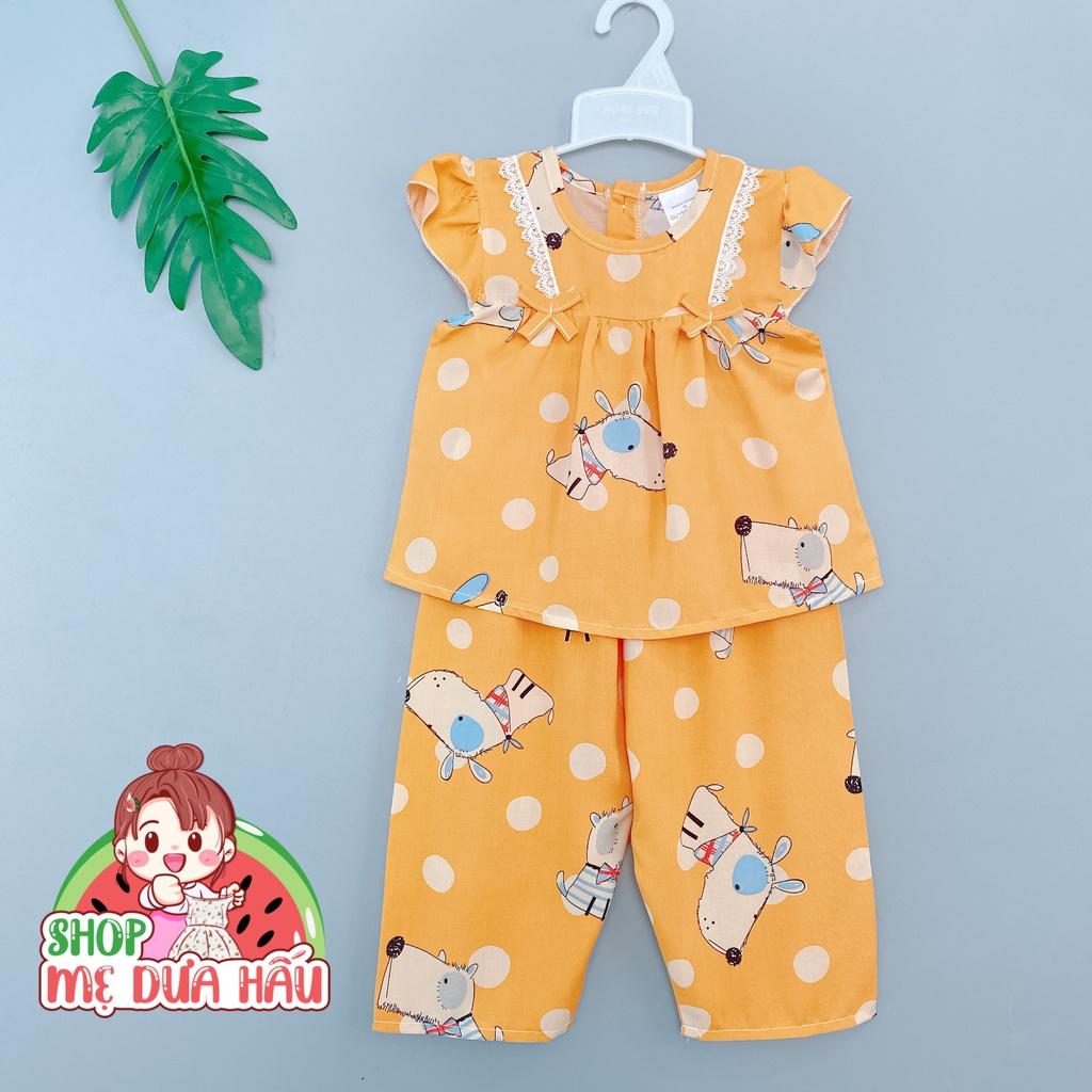 Bộ tole lanh bé gái, đồ bộ bé gái tay ngắn quần dài shop mẹ dưa hấu 8-32kg