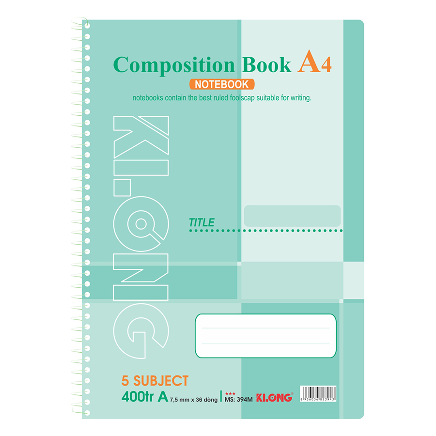 Sổ Lò Xo Đơn Composition Book Klong MS 394M (400 Trang)