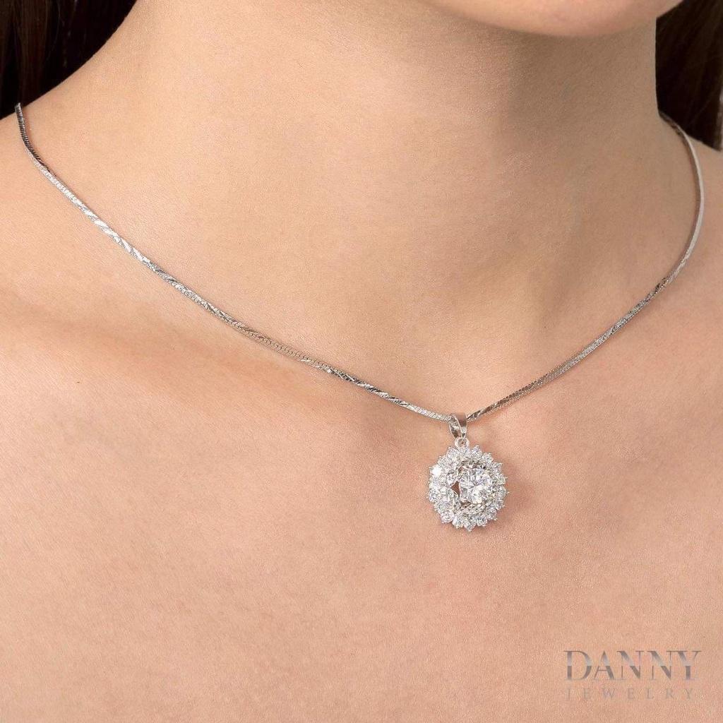 Mặt Dây Chuyền Nữ Bạc 925 Danny Jewelry Xi Bạch Kim DI4GZ009