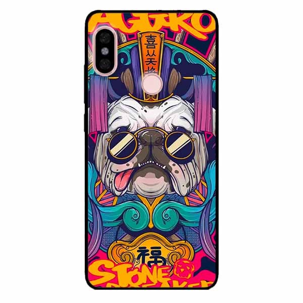 Ốp lưng in cho Xiaomi Redmi Note 6 Pro Mẫu Pulldog Kính Đen