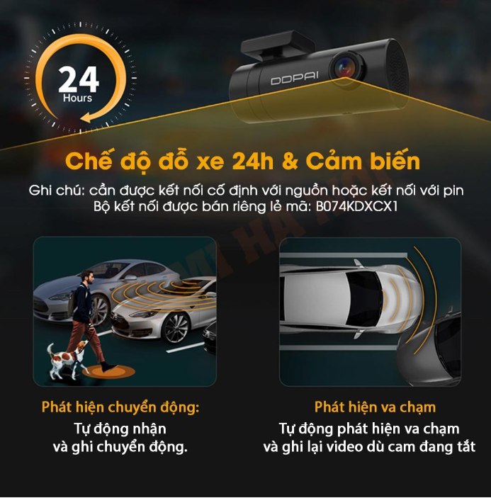 Camera Hành Trình Ô Tô DDPAI Mini Dash Cam Độ Phân Giải Full HD Cảm Biến Trọng Lượng, Giám Sát 24 Giờ, Kết Nối WIFI, Hỗ Trợ Bộ Nhớ Lên Tới 128GB - Hàng Chính Hãng