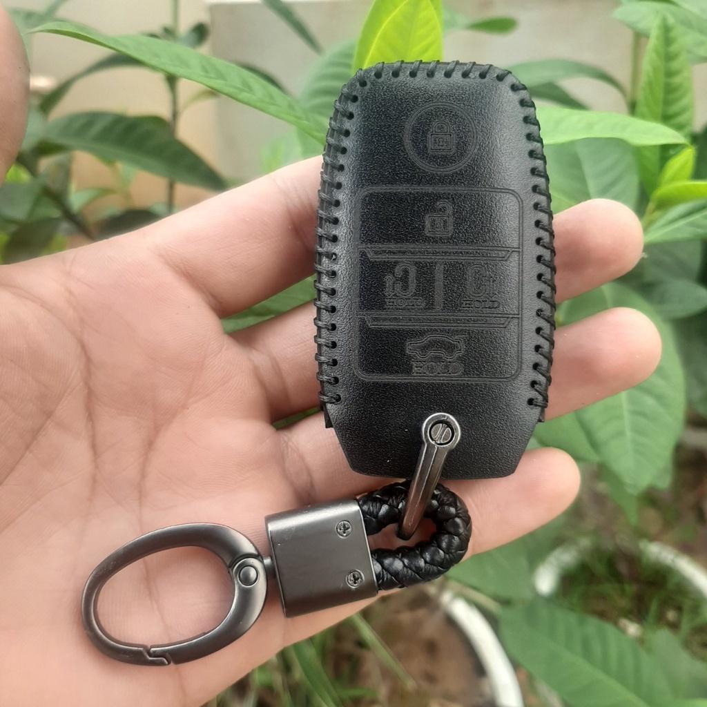 Bao da chìa khoá Kia Sedona chìa thông minh, Da thật bảo hành 2 năm