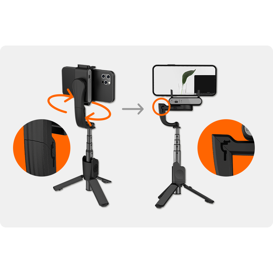 Hohem iSteady Q - Gimbal Chống Rung Kiêm Gậy Selfie Xoay 360° Siêu Nhỏ Gọn, Tích Hợp Remote Điều Khiển Từ Xa, Theo Dõi Khuôn Mặt - Hàng Chính Hãng