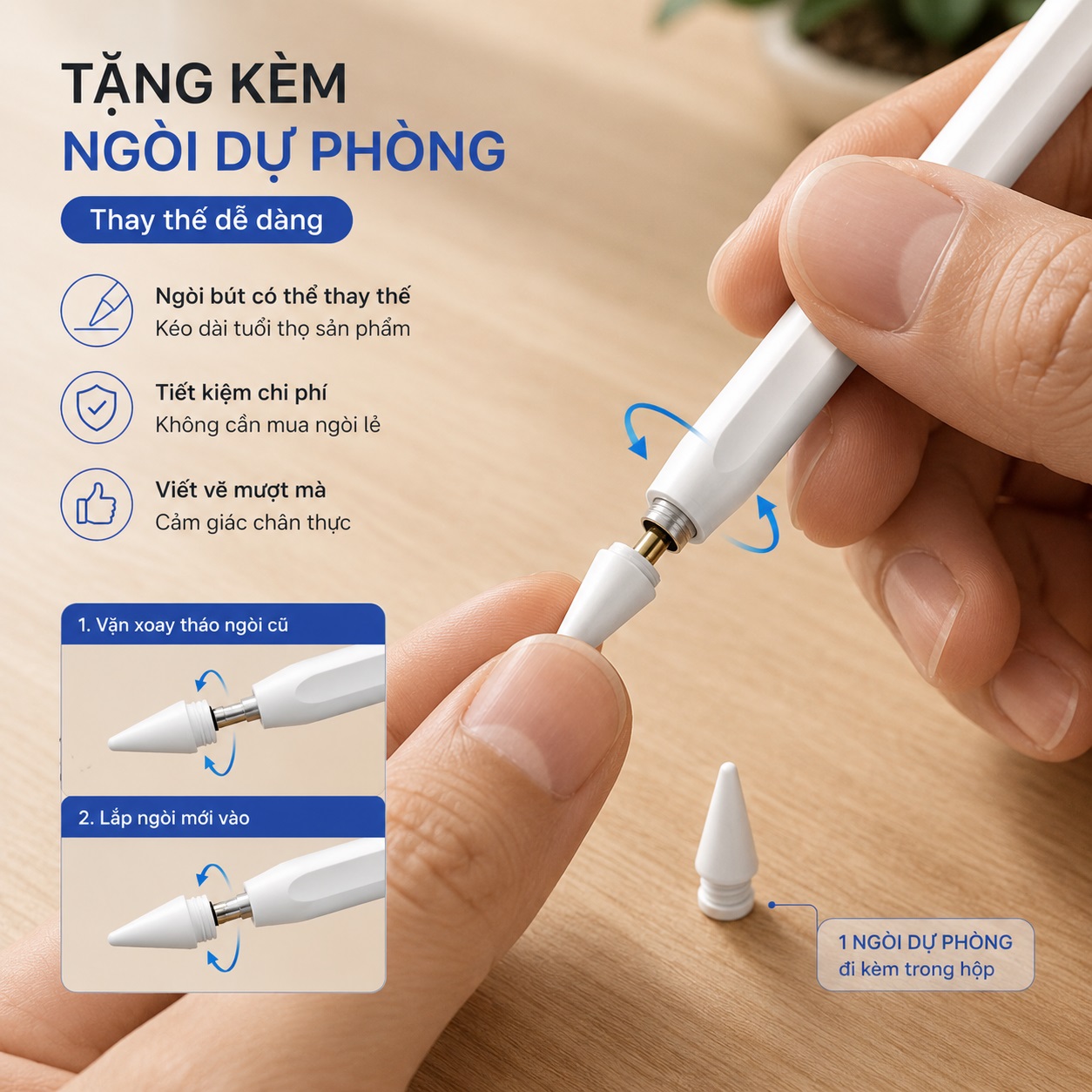 Bút cảm ứng styplus thông minh cho iPad không độ trễ hỗ trợ tì tay nét nghiêng cho iPad WIWU Pencil E - Hỗ trợ iPad Pro Air Mini đời 2018 trở lên - Palm Rejection | Magnetic | Sạc Type-C | Viết Không Độ Trễ | Tặng Ngòi Thay Thế - Hàng nhập khẩu
