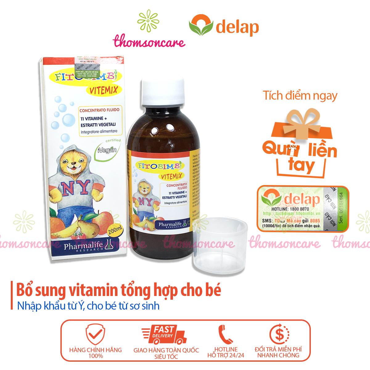 Bổ sung Vitamin cho bé - Vitemix Bimbi của hãng Fitobimbi - Nhập khẩu từ Ý