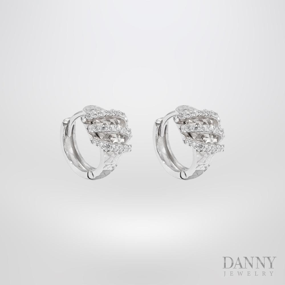 Bông Tai Nữ Bạc 925 Danny Jewelry Xi Bạch Kim Đính Đá CZ NI4GZ009