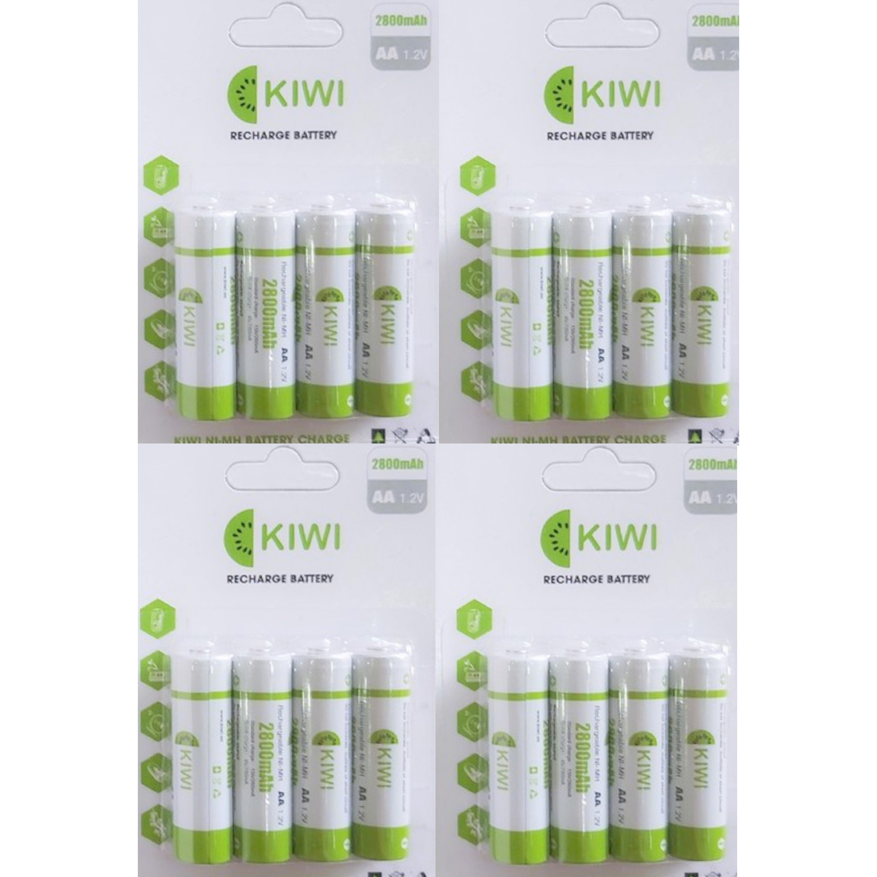 4 Vỉ 4 viên Pin sạc Kiwi 2800mAh dùng bền ổn sạc nhanh 1.2V AA chính hãng