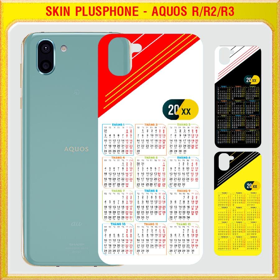 Dán Skin lịch vạn niên cho điện thoại Sharp Aquos R, R2, R3