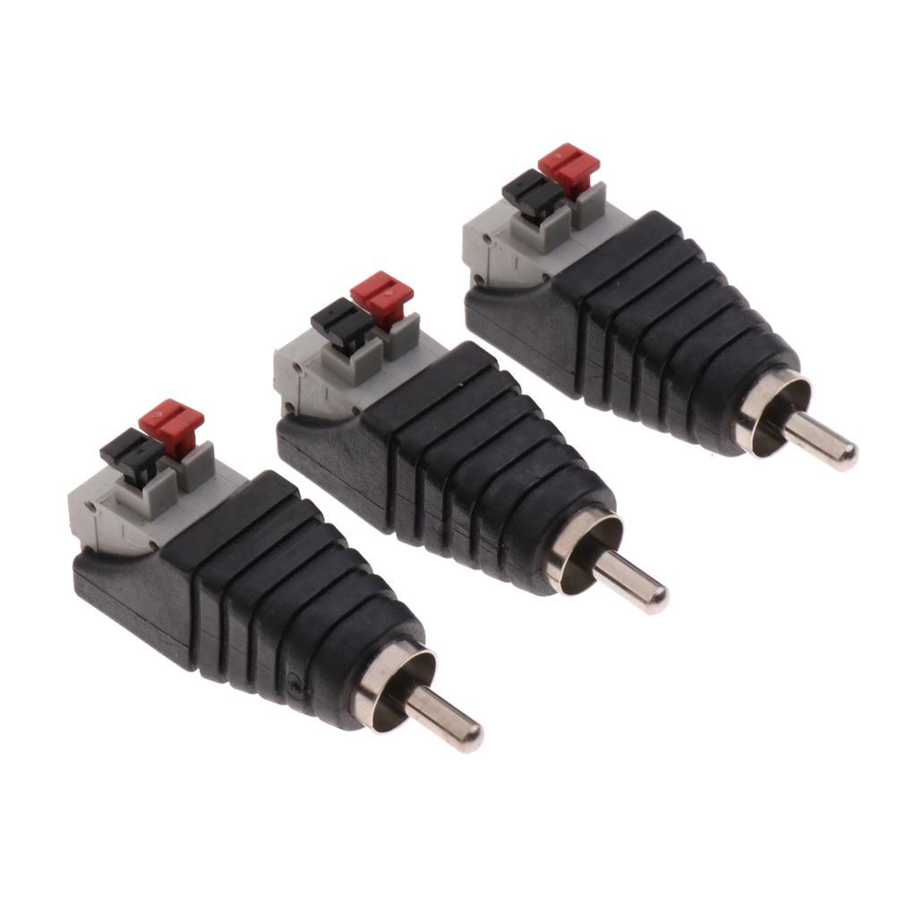 3pcs Phono RCA Male To Female Plug TO AV Screw Terminal Video AV Aapter
