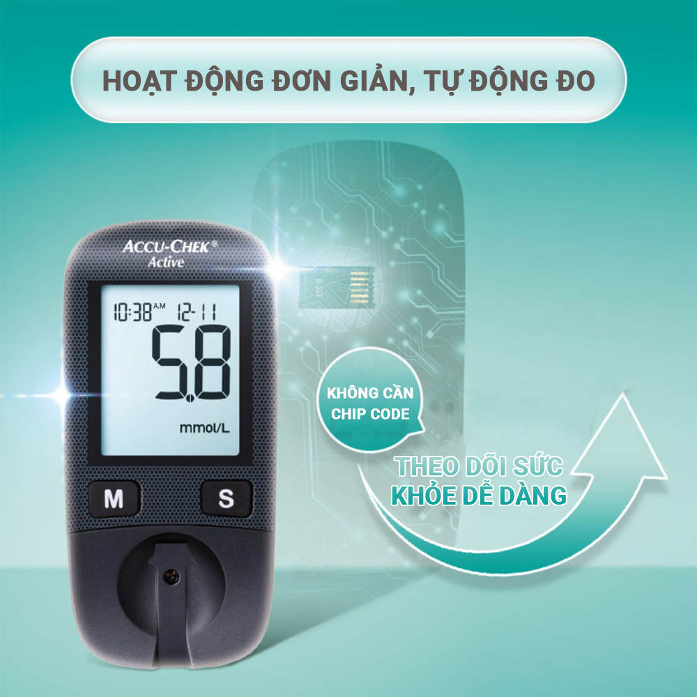 Máy Đo Đường Huyết ACCU-CHEK Active Dùng Cho Cá Nhân