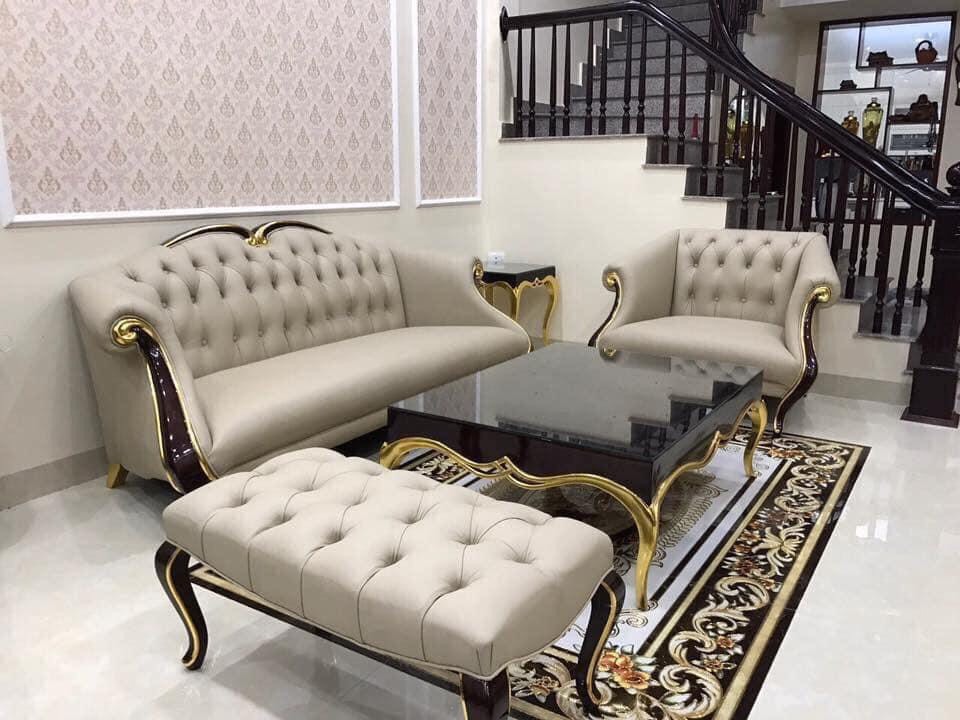 Sofa Tân Cổ Điển khung gỗ Vòm cao cấp