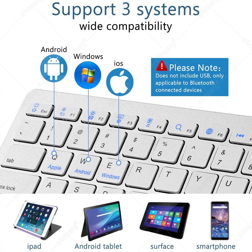 Chuột Bàn Phím Không Dây Combo Bàn Phím Không Dây Mini 78 Phím Nga Đức Hàn Quốc Tây Ban Nha Pháp Cho Windows IOS Apple Android