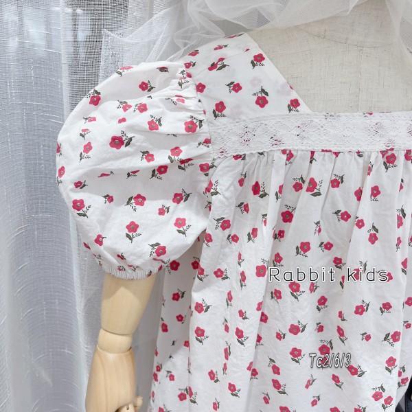 ĐẦM HOA ĐỎ VIỀN REN -CP KID