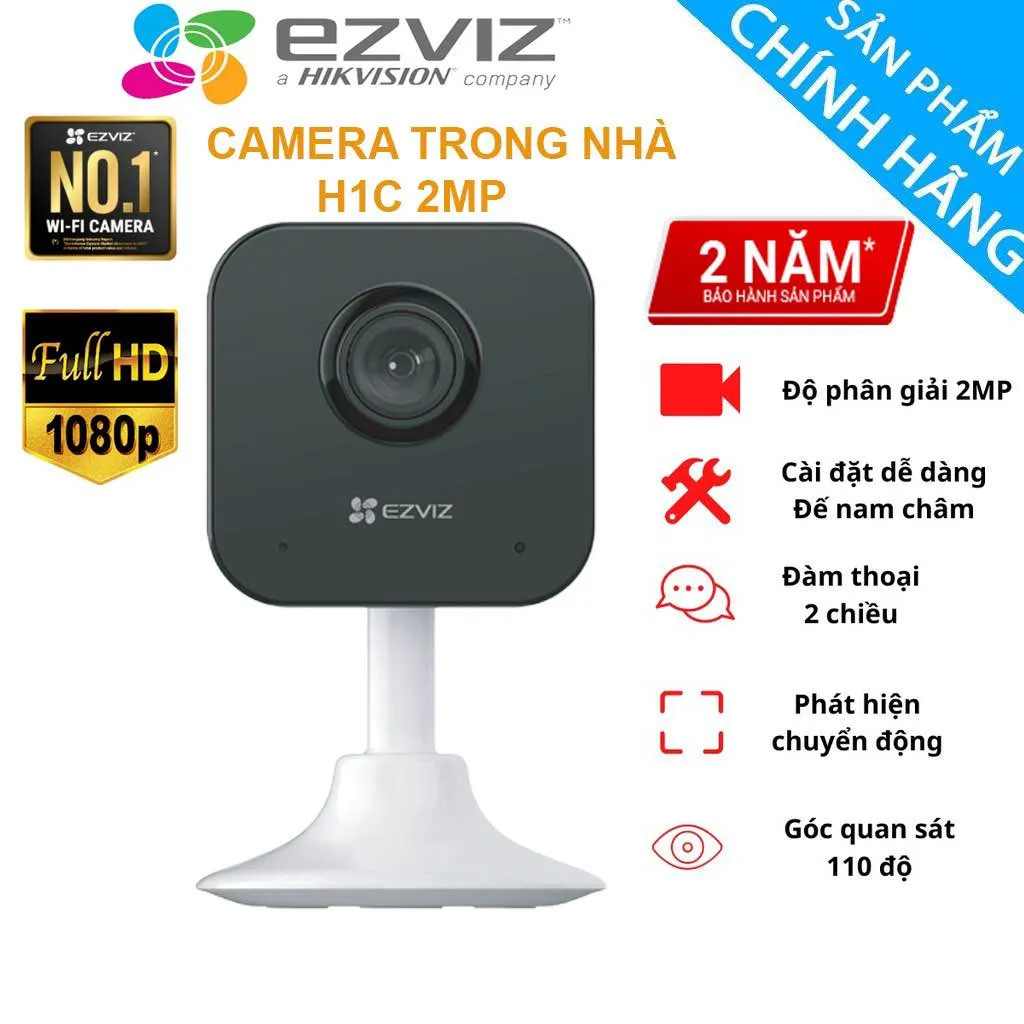 Camera Wifi Góc Rộng Ezviz H1C Trong Nhà, Đàm Thoại 2 Chiều - Hàng chính hãng