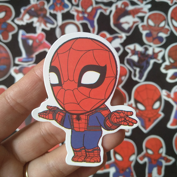 Bộ Sticker dán cao cấp chủ đề SPIDER MAN - NGƯỜI NHỆN - Dùng dán Xe, dán mũ bảo hiểm, dán Laptop...